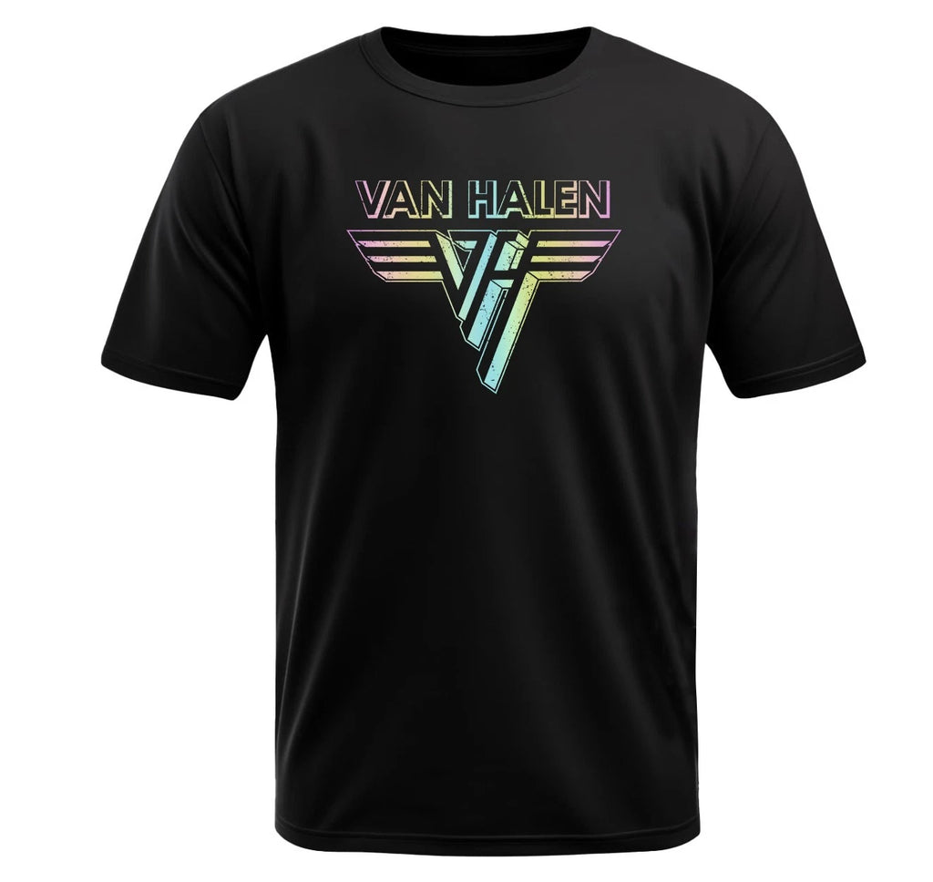 Van Halen colorful logo Black T-shirt - breathable Polyester - gift for fans