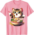 Cat Ramen Noodles Anime Kawaii Japanese Cat T-Shirt