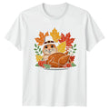 Cute Hamster Pilgrim Thanksgiving T-Shirt Autumn Harvest Holiday Food