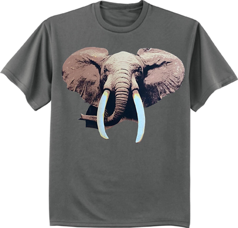 Elephant T-shirt Wildlife Zoo Animals Mens Graphic Tee