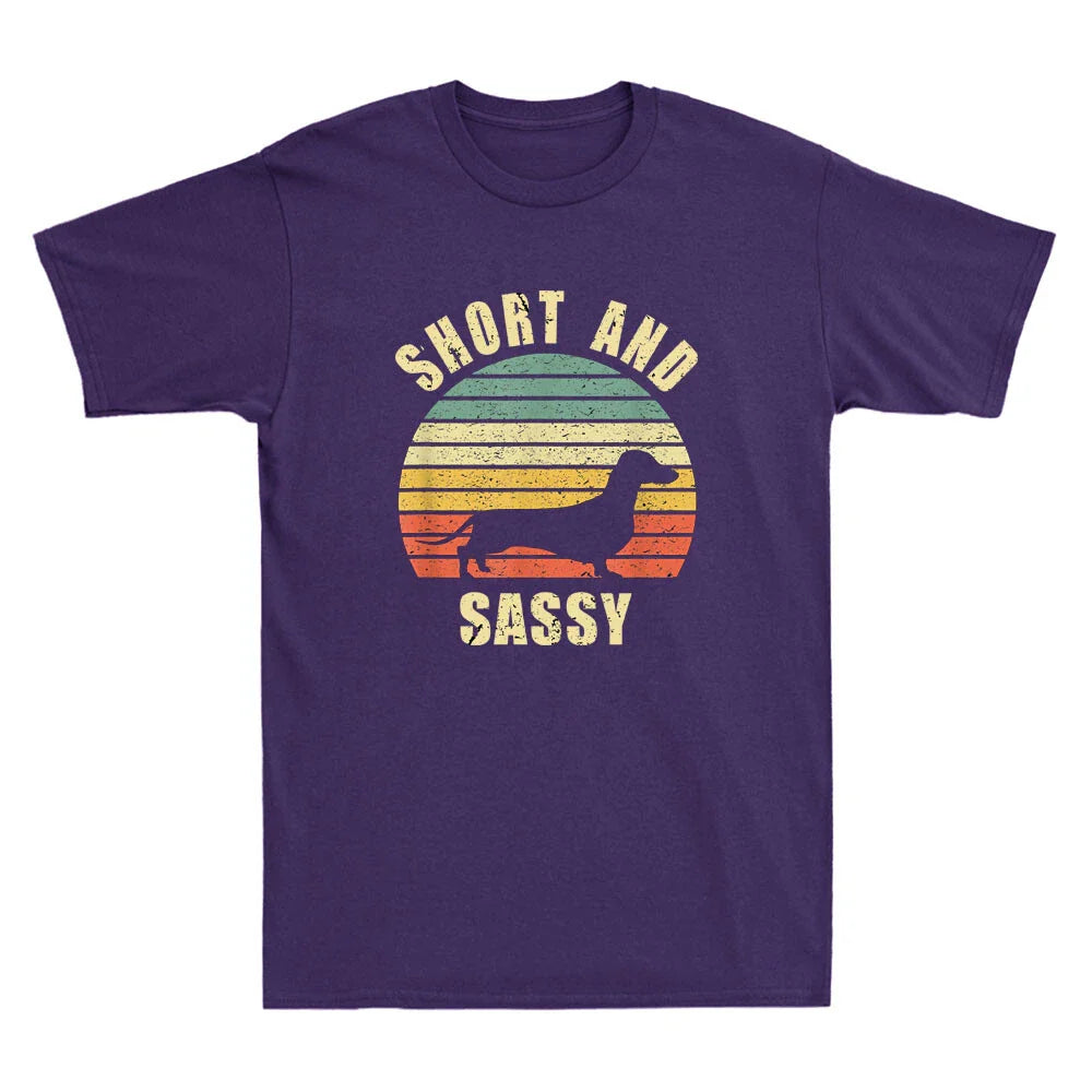 Dachshund Short And Sassy Funny Weiner Dog Lover Quote Gift Retro Men's T-Shirt