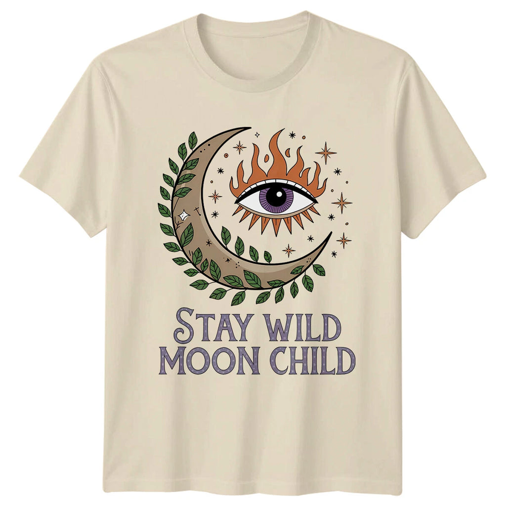Stay Wild Moon Child T-Shirt Boho Celestial Magic Eye Tee