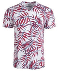 American Rag Cie Men Size Medium V-Neck  T-Shirt White Red Cotton Blend Tee