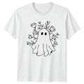Floral Ghost Spooky Cute Design T-Shirt Whimsical Botanical Halloween Gift