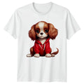 Cute Puppy Red Hoodie Dog Animals Dogs Mens T-Shirt Womens Tee Graphic Unisex