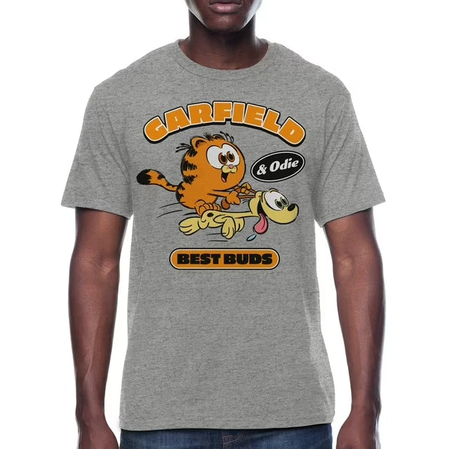 The Garfield Movie Mens Baby Garfield & Odie Best Buds Gray Shirt New XL