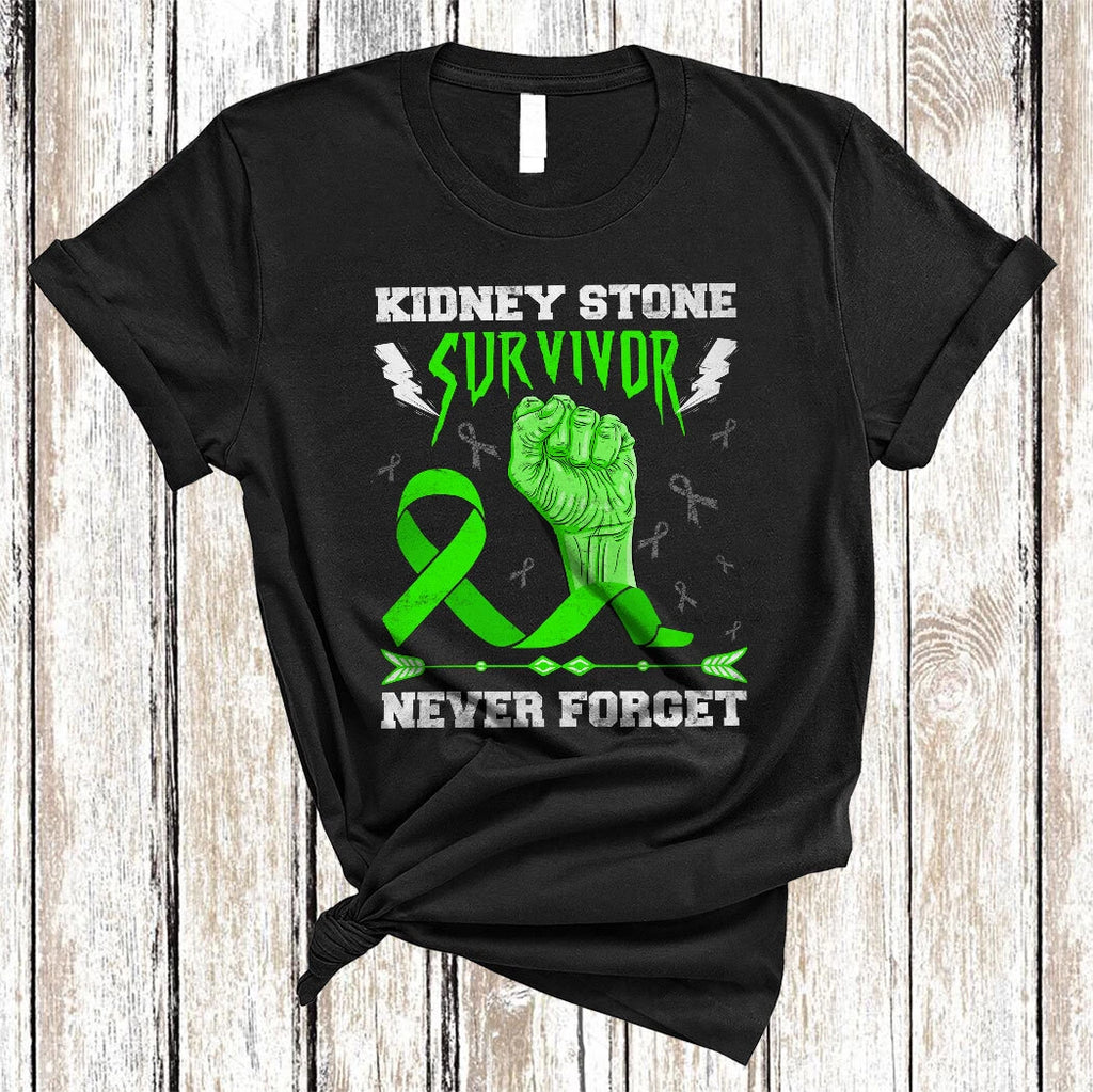 Kidney Stone Survivor Never Forget Kidney Disease Awareness Green T-Shirt, Mug