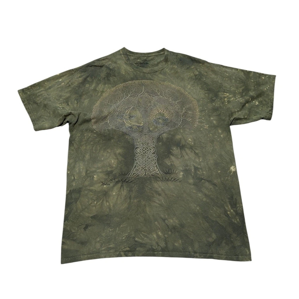 Vintage Y2K The Mountain Tree of Life Graphic Tee Shirt Mens 2XL Nature Hippie