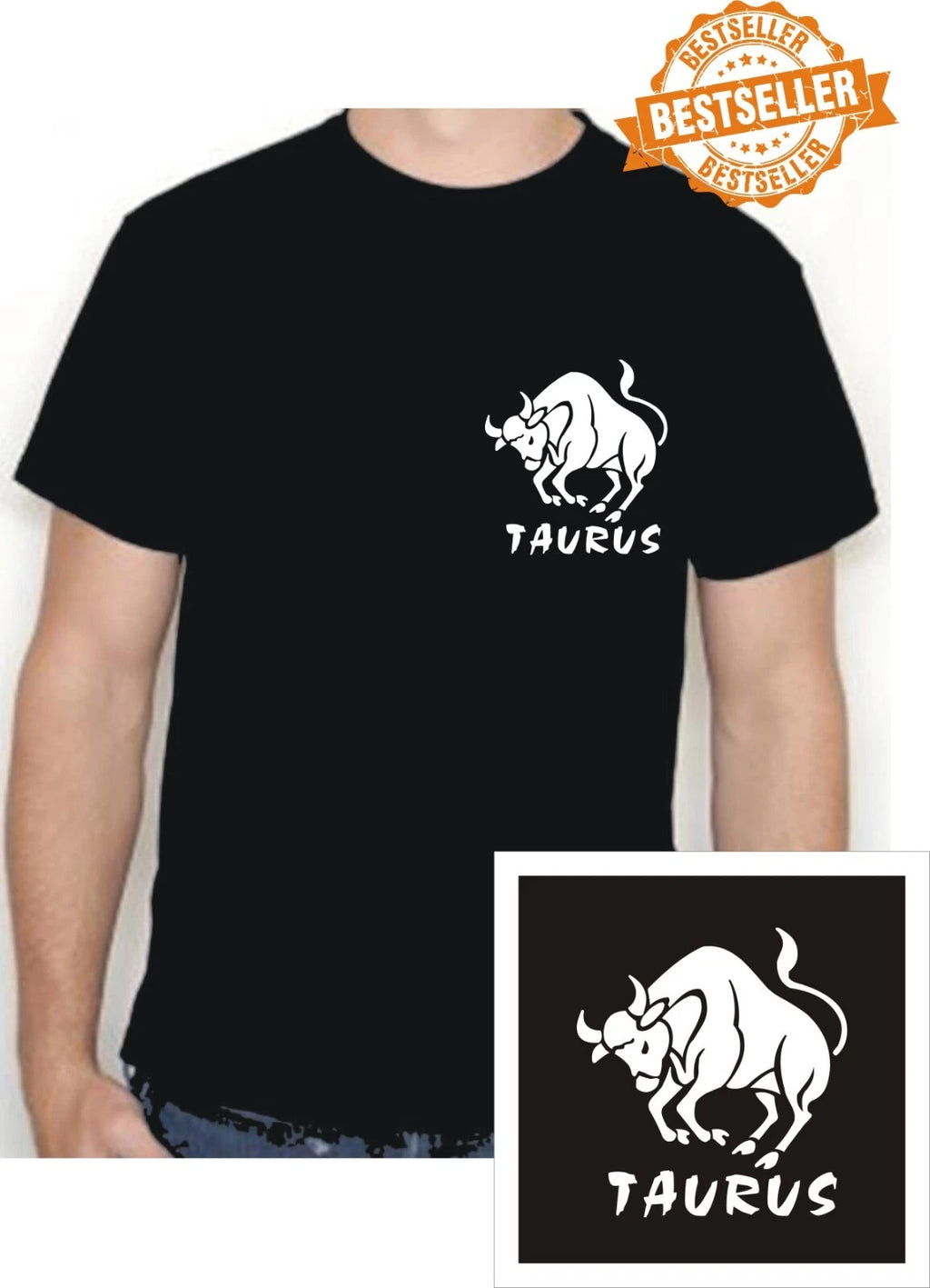 TAURUS T-Shirt / Star Sign / Horoscope / Birthday / Breast Logo / Unisex / S-XXL