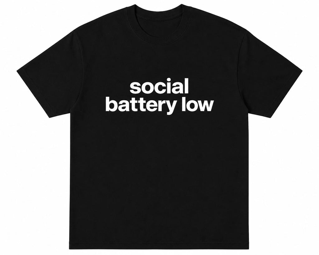 Social Battery Low Shirt Funny Introvert Minimalist Unisex Graphic Tee