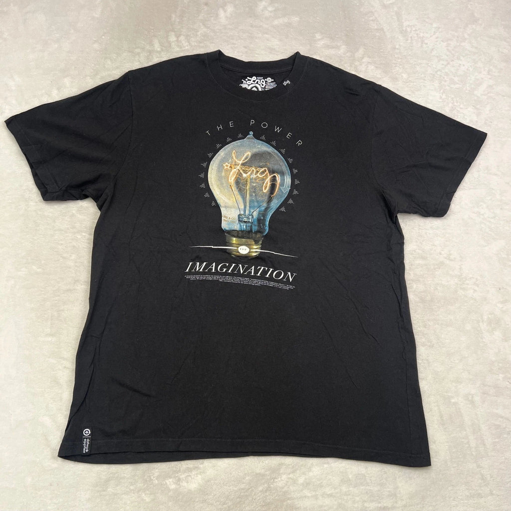 LRG Mens Black Graphic Print T Shirt The Power of Imagination 2XL