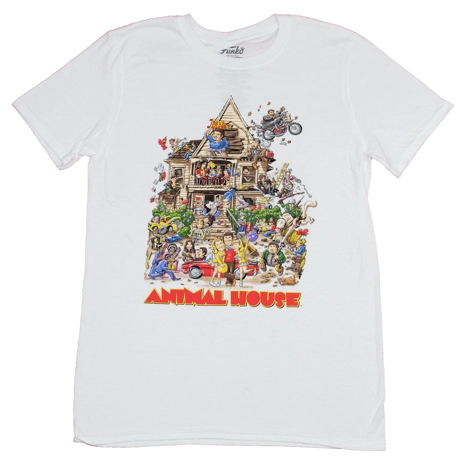 Animal House Mens T-Shirt- Classic Movie Poster Crazy House Image