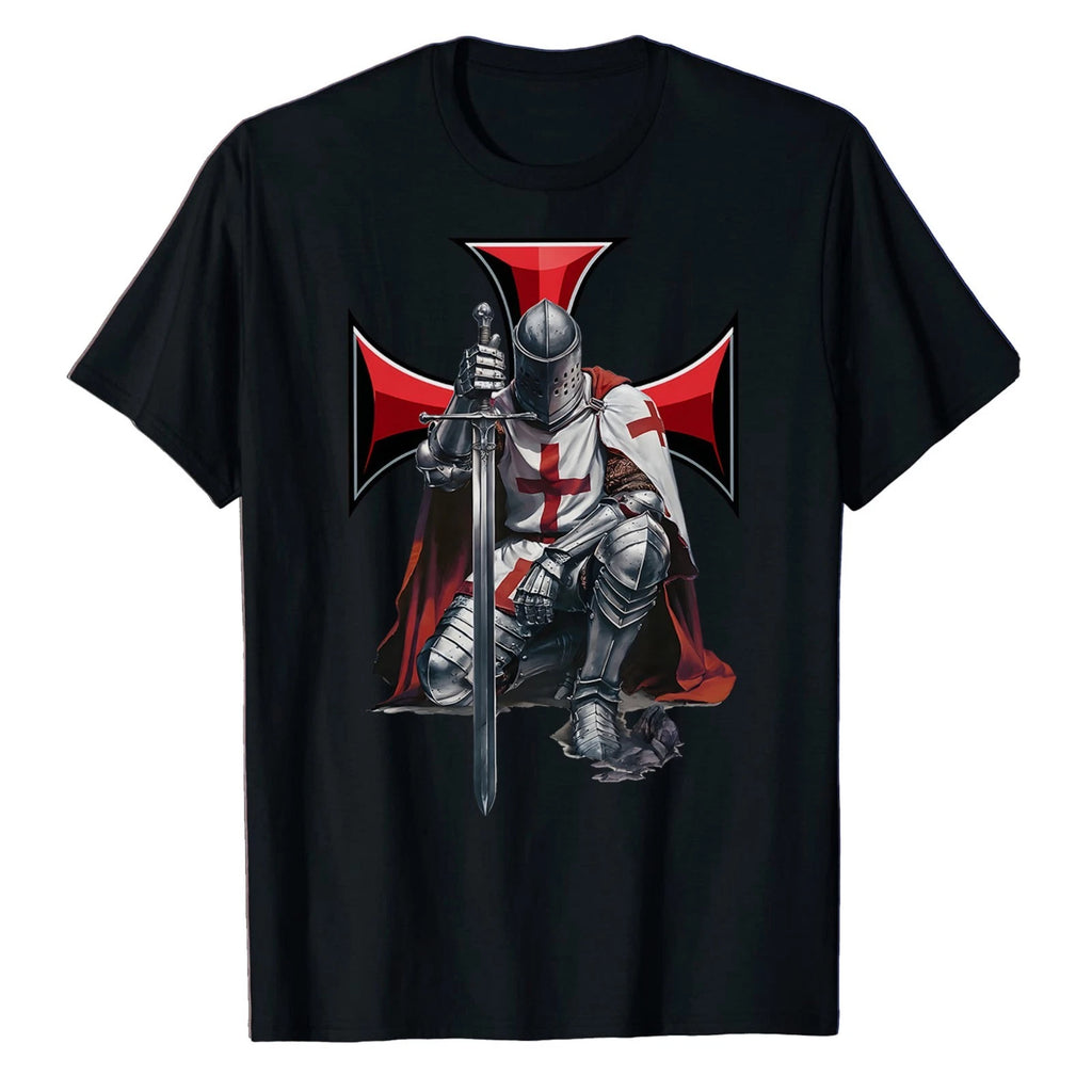Catholic Knight Templar Crusader T-Shirt Christian Battle Warrior of God Tee