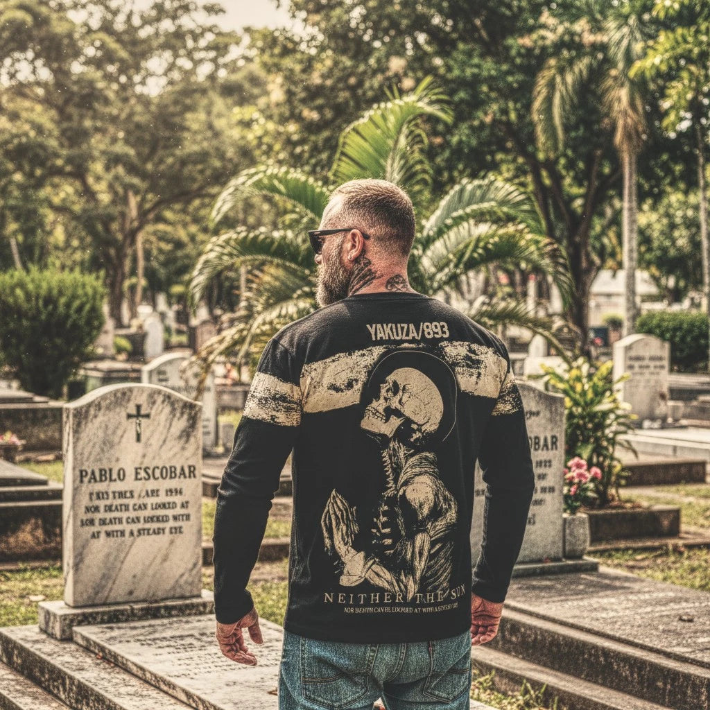 New Yakuza Men's Pray Long Sleeve T-Shirt - Black