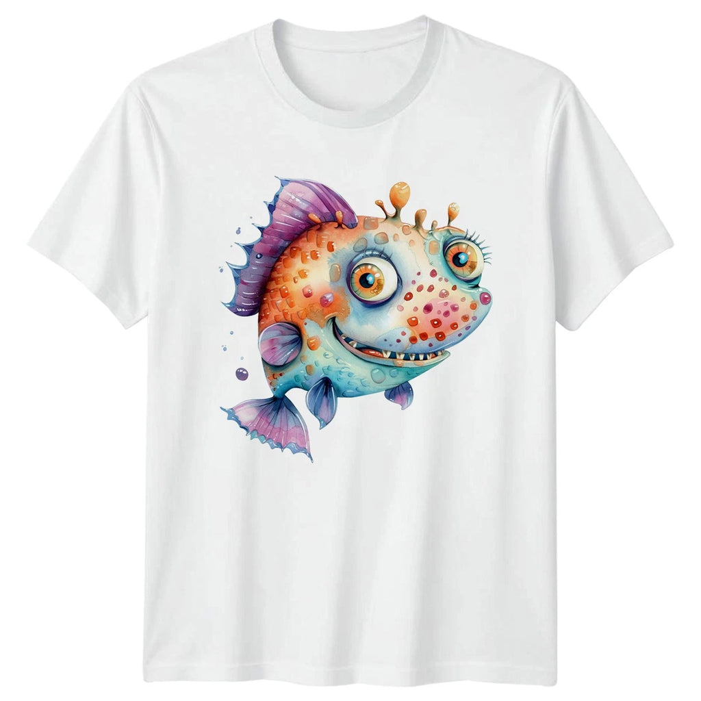 Cute Cartoon Fish T-Shirt Aquatic Wildlife 2026 Birthday Gift For Him And Her