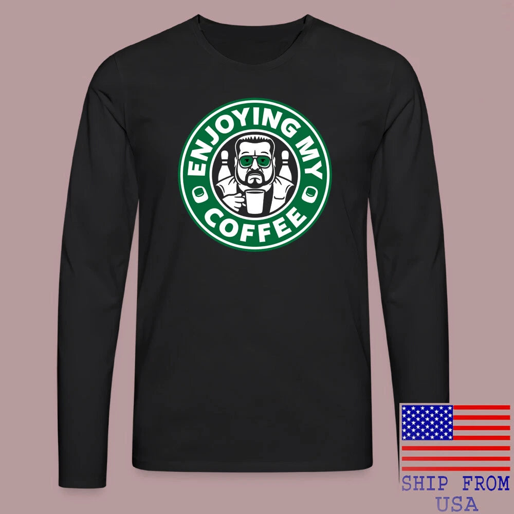 The Big Lebowski Enjoying My Coffee Funny Black Size S-2XL