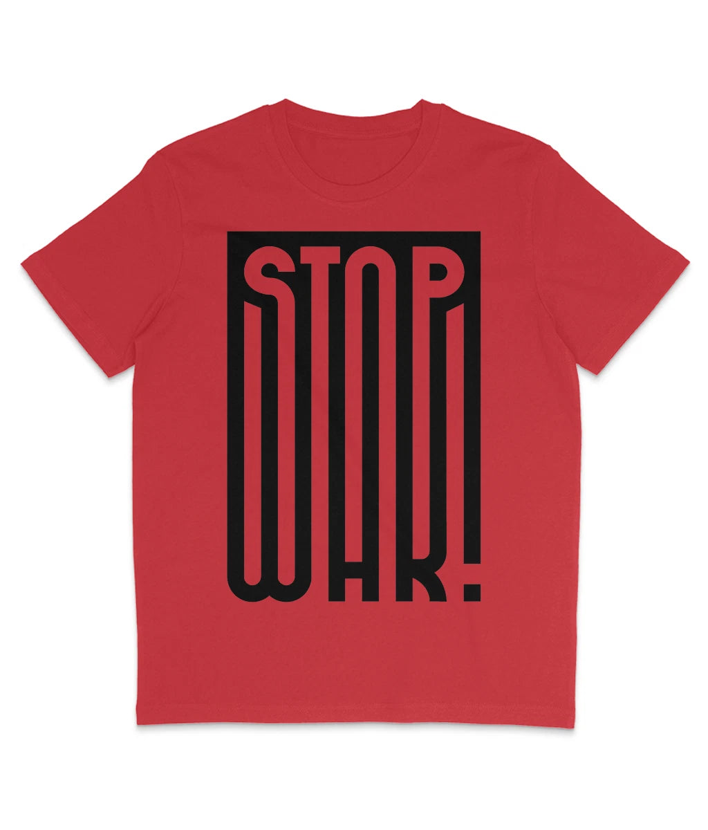 STOP WAR! - Full Print - Organic T-Shirt - Protest - Stencil - Street Art