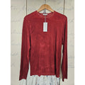 Cotton Citizen Mens Supima Cotton Long Sleeve Tee Red Mottled Wash Small NEW