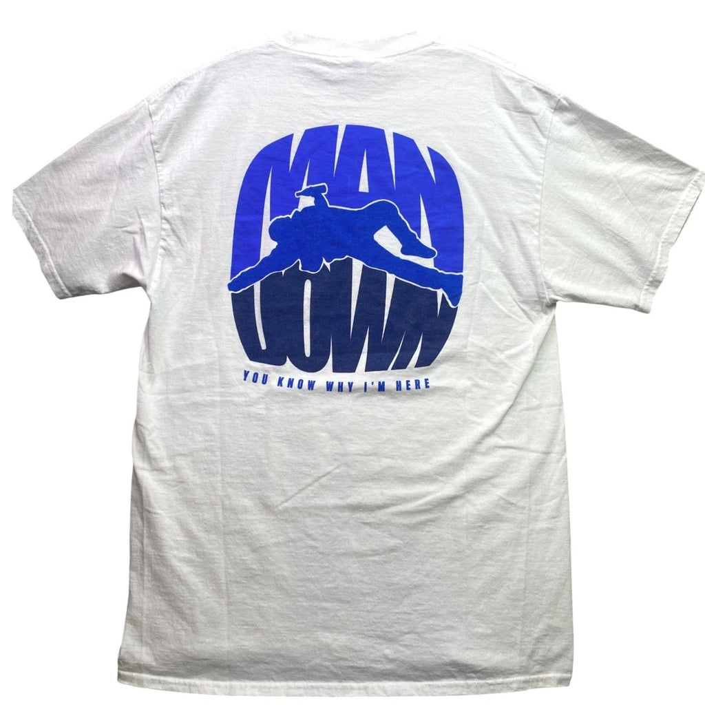 Man Down Shirt Mens Large Brewery Beer Spell Out AOP Everyday Streetwear