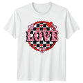 Love Aesthetic Checkerboard T-Shirt Retro Valentine Valentines Day