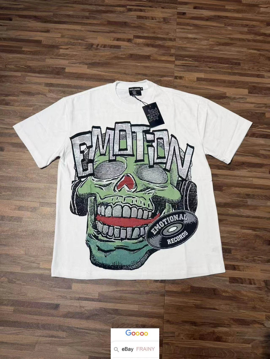 MEN WOMEN WHITE EMOTION HIP HOP T SHIRT HIGH STREET SKULL GRAPHIC PRINT TOPS TEE