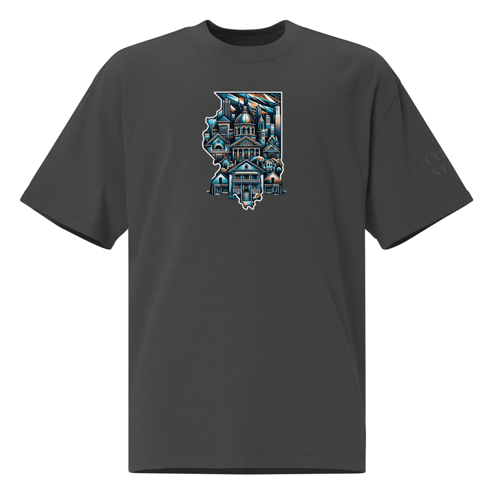 Oversized faded t-shirt (ILLINOIS)