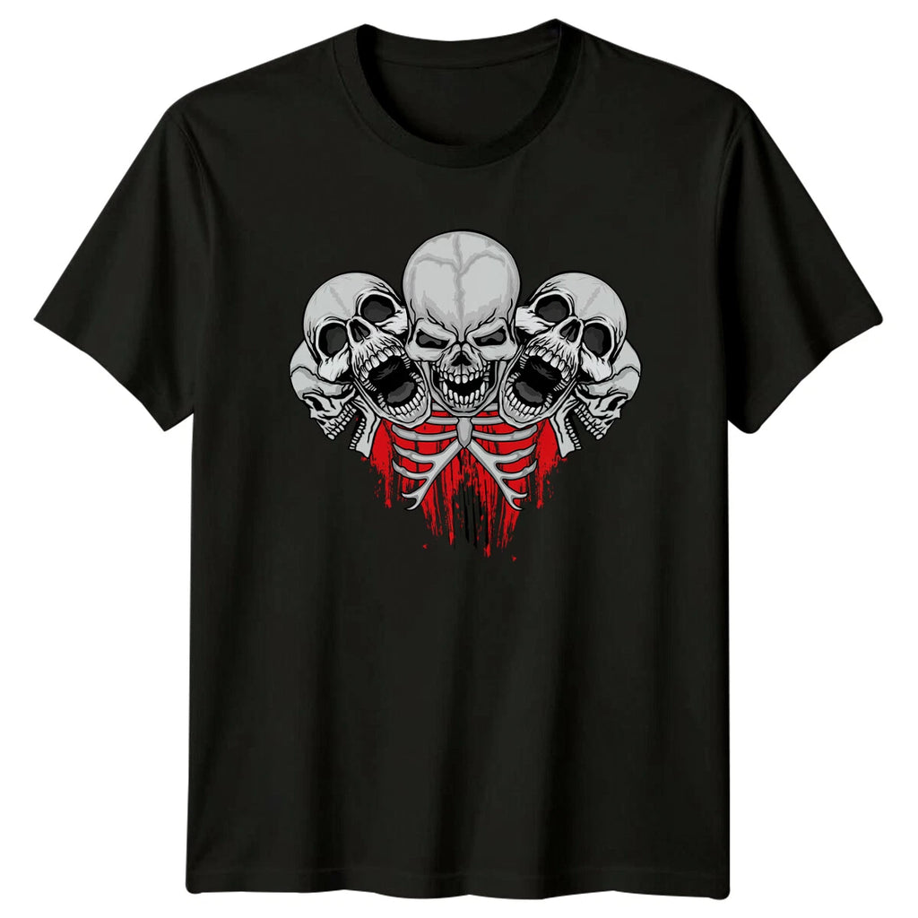 Skulls Ribcage Occult Mens T-Shirt Womens Graphic Tee Gothic Unisex Top