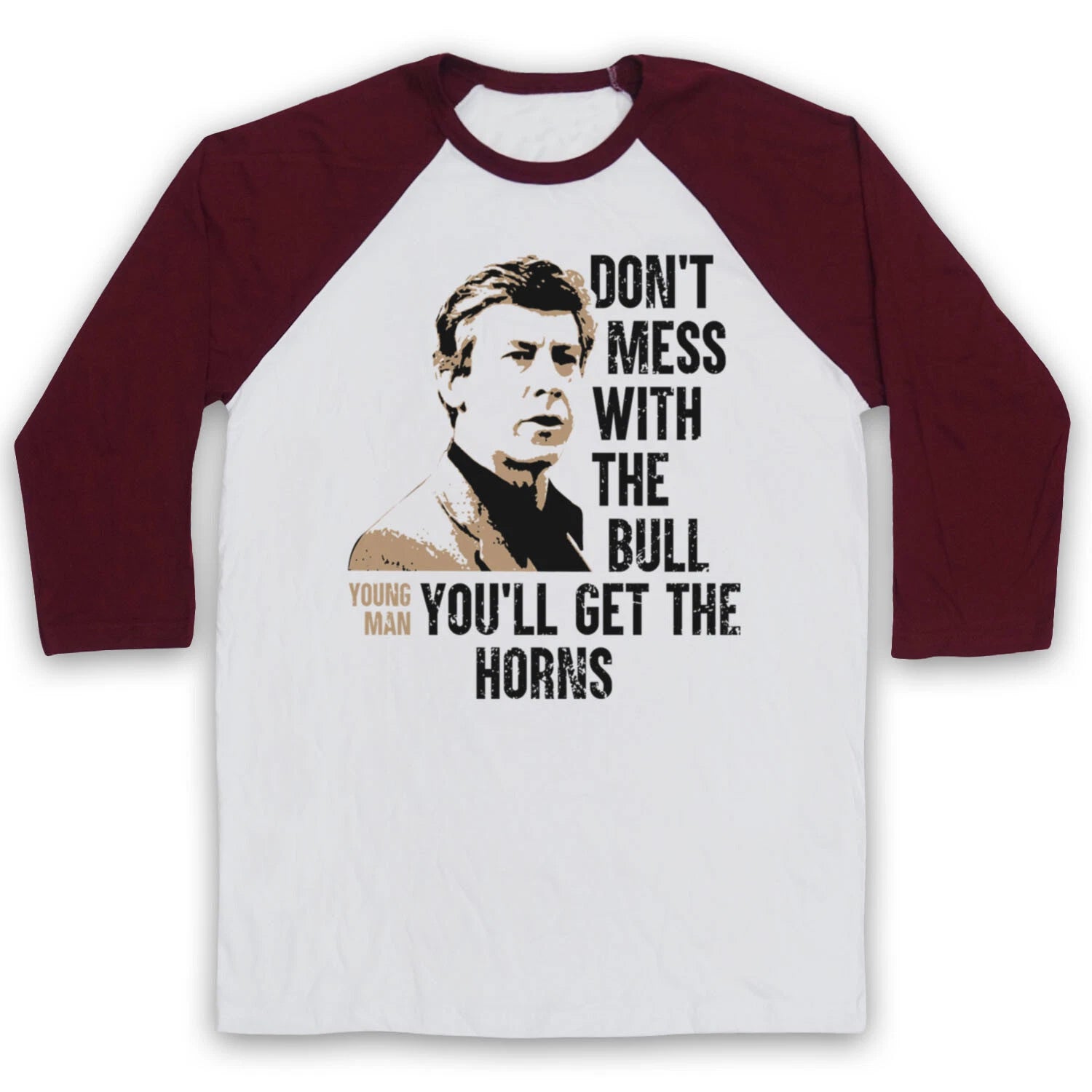 BREAKFAST CLUB DON'T MESS WITH BULL YOU'LL GET HORNS 3/4 SLEEVE BASEBALL TEE
