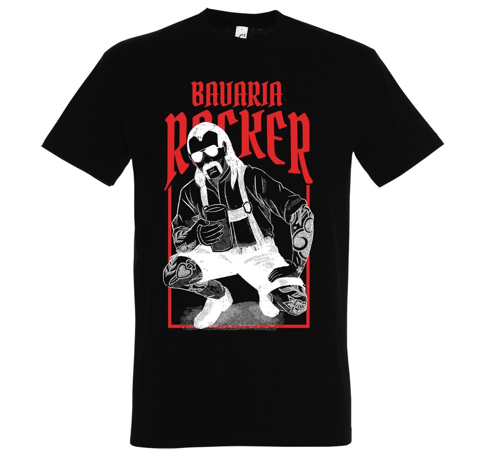 Bavaria Rocker Mens T-Shirt Men Logo Metal Leather Clothing Danger Rebellion
