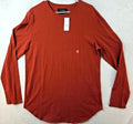 PacSun Lightweight Red Scallop Fit Long Sleeve Shirt Mens Medium