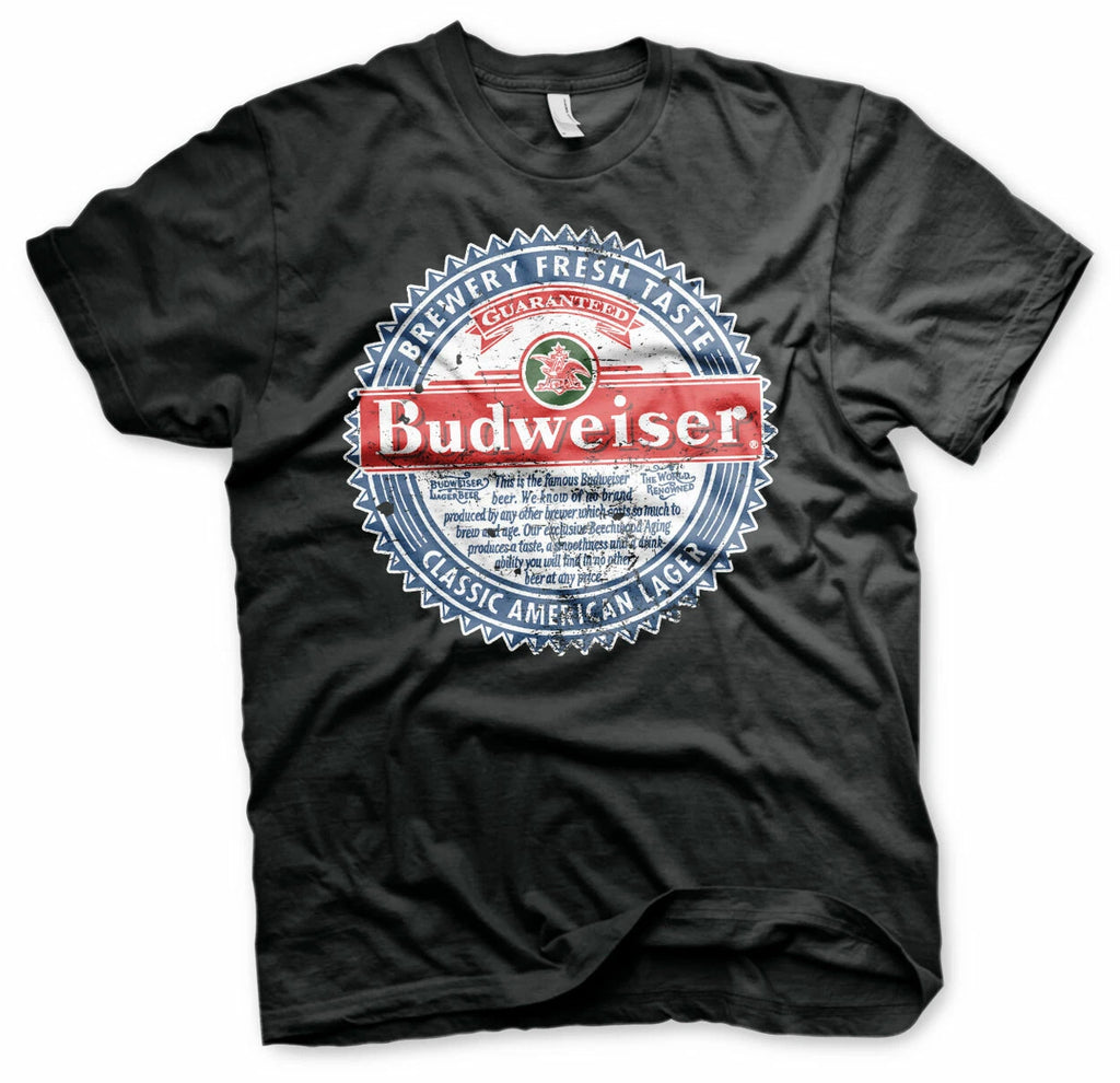 Budweiser American Lager Vintage Beer Anheuser Busch Men Men T-Shirt Black