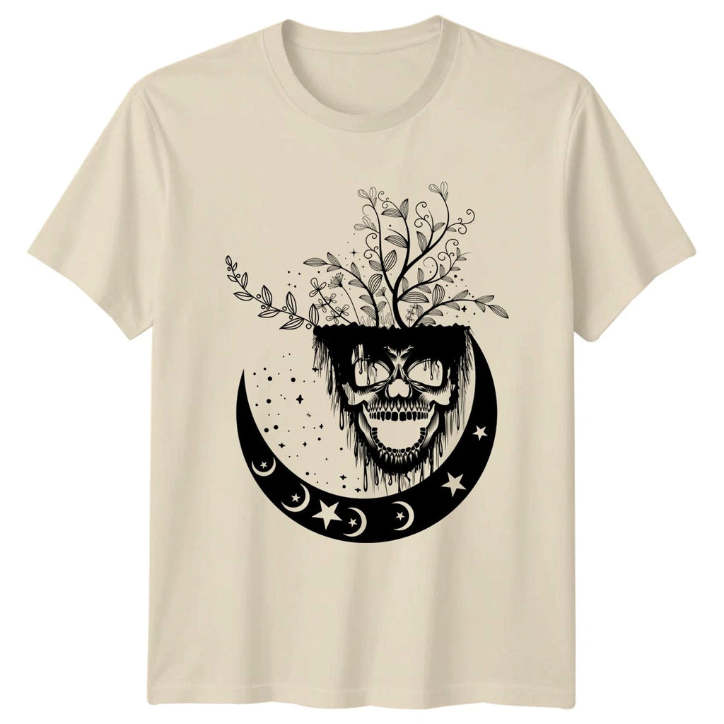 Skull Moon Garden Of Shadows T-Shirt Dark Botanical Gothic For Him And Her