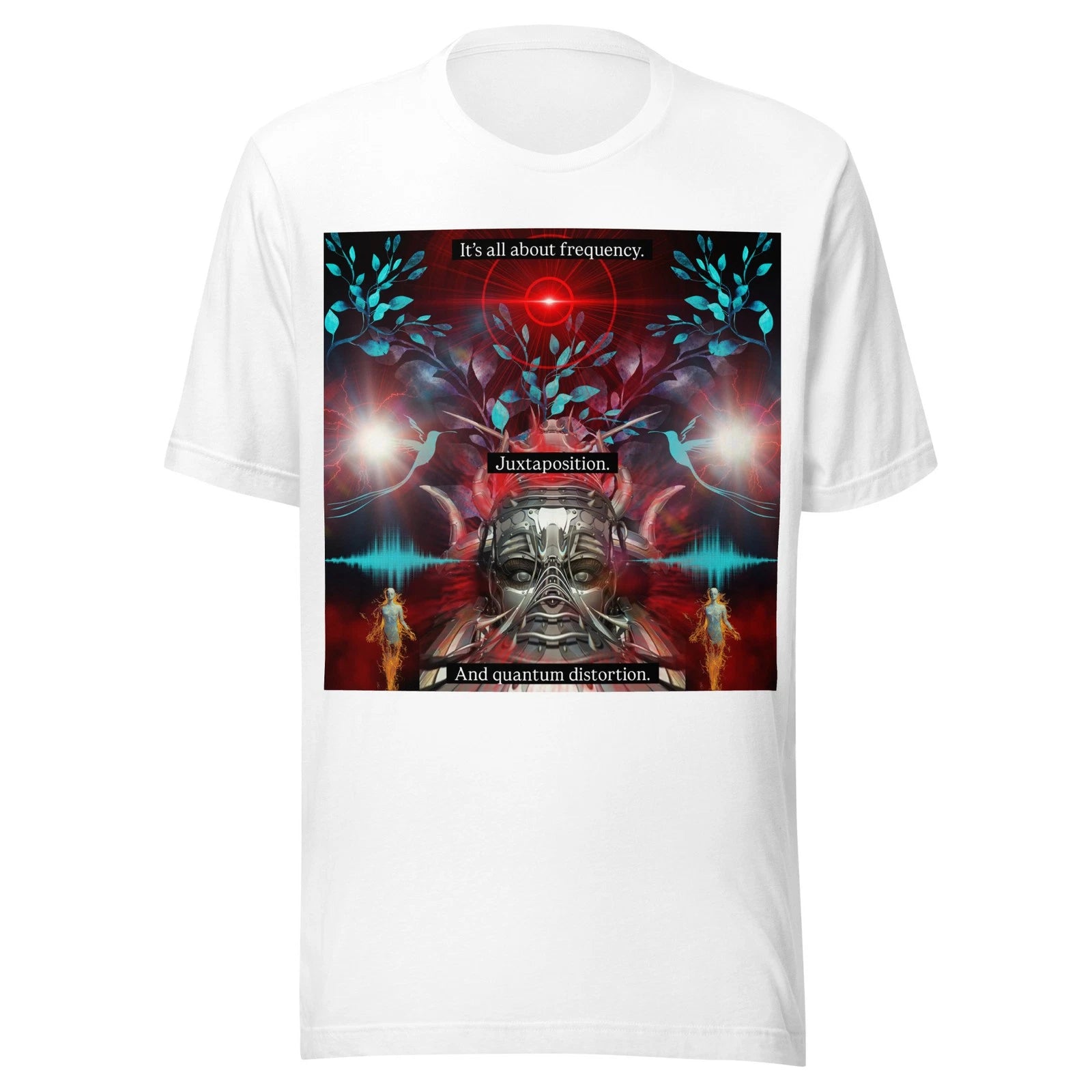 Quantum Unisex white 100% cotton t-shirt