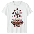 Mystical Celestial Moon Skull Moth Womens T-Shirt Halloween Gift For Her