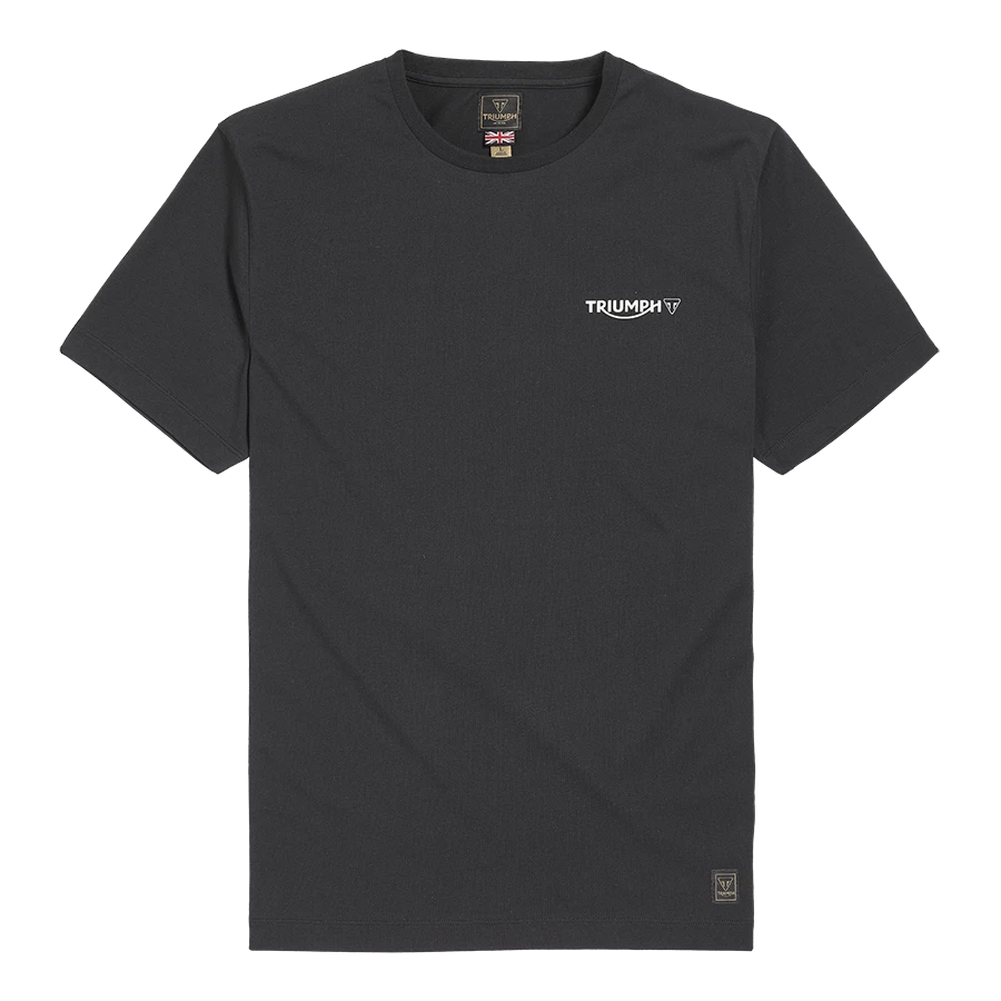 GENUINE Triumph Motorcycles Earling Modern Logo T-Shirt - Jet Black NEW