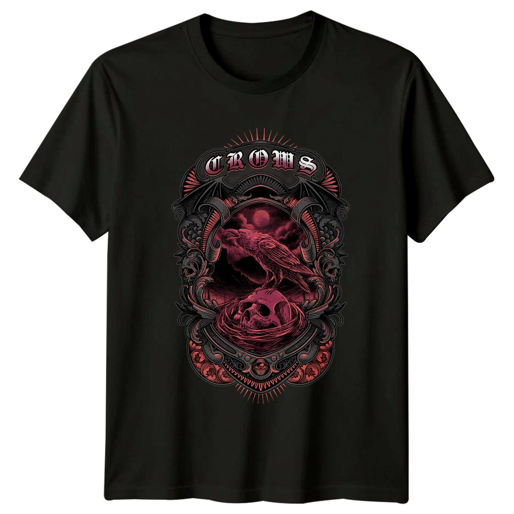 Crows Skull Nest Animals Mens T-Shirt Womens Graphic Tee Unisex Top