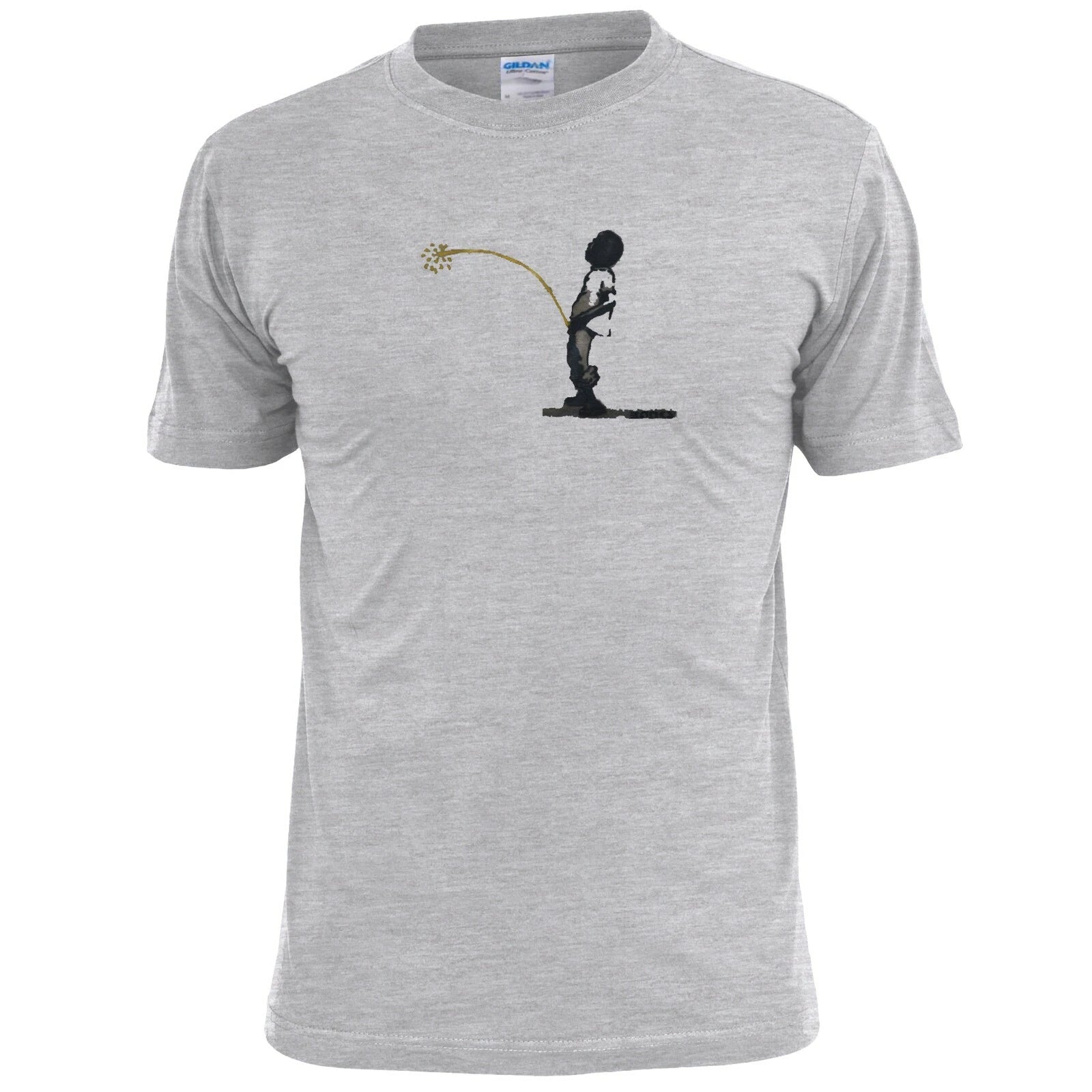 Mens Banksy Boy Peeing Graffiti T Shirt Street Art