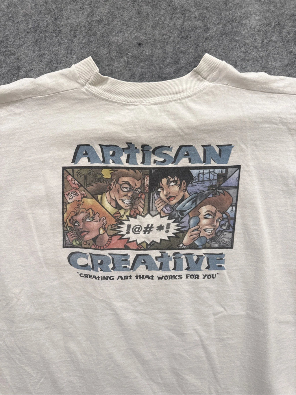Vintage 90s RARE Artisan Creative Cartoon Tech Art Shirt Size XL