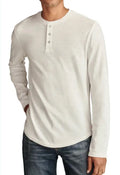 Theory Men's Beige Long-Sleeve Henley T-Shirt top Size Medium A001502