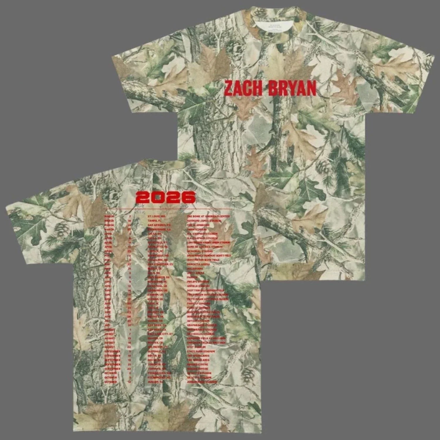 Zach Bryan Tour With Heaven On Top Tour 2026 3D T-Shirt S-5XL