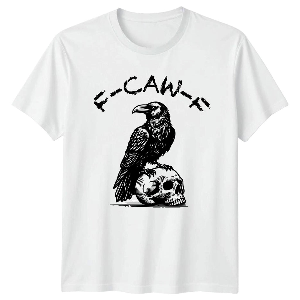 Raven Skull F-Caw-F Gothic Creatures Fantasy Mens Womens Graphic Tee Shirt