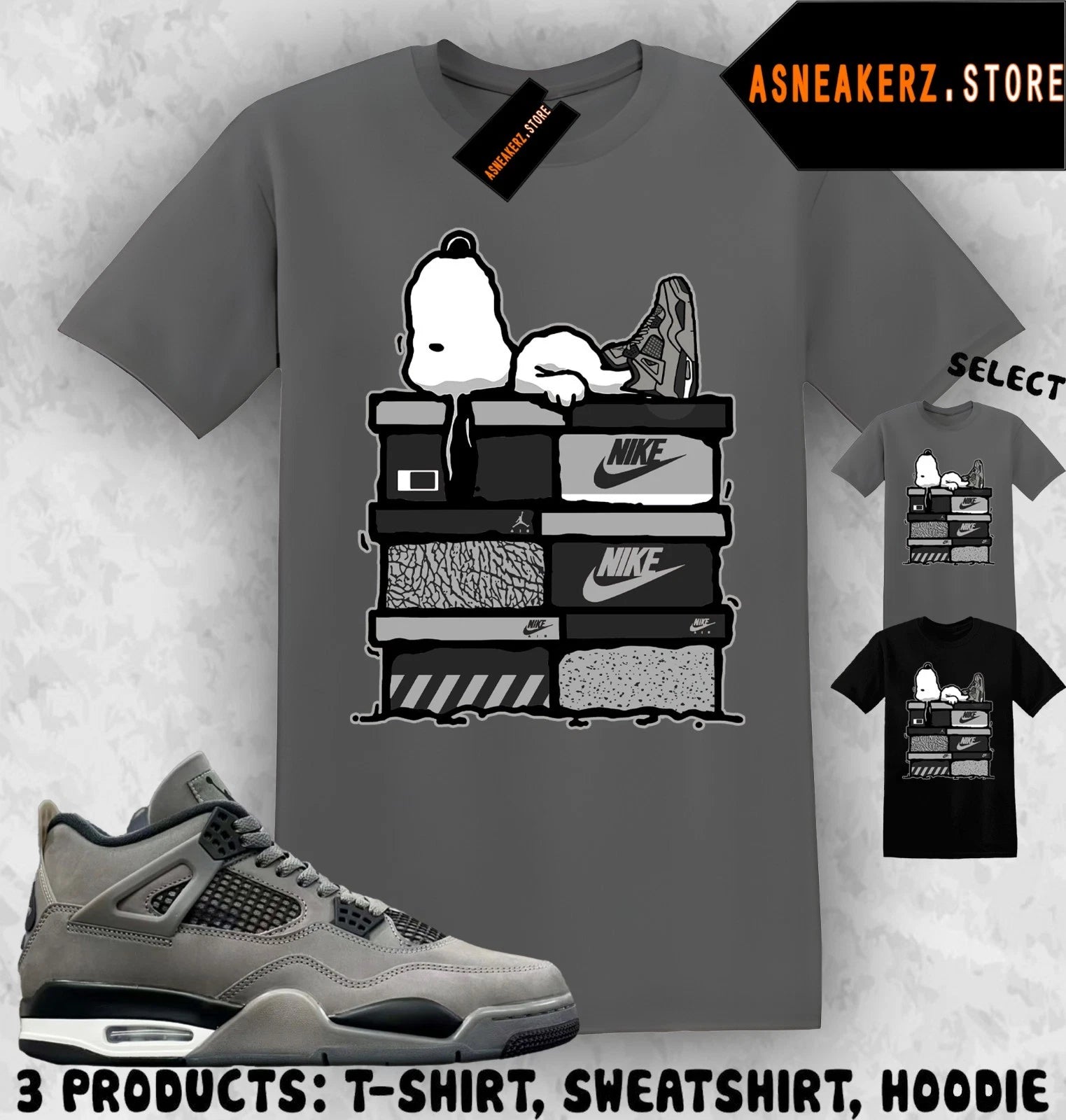 Shirt Match AJ 4 Cave Stone 2025 Sneaker Matching Tee Sneakerhead S Dog T-Shirt