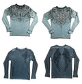 Affliction Reversible Long Sleeve Thermal XL Cross Wings Grunge Y2K Distressed