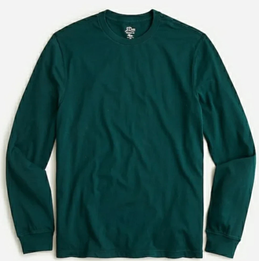 J. Crew Mens Small (S) Slim Long Sleeve T-Shirt Forest Green Style AU517