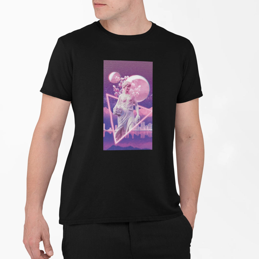 Romantic Vaporwave Statue Aesthetic Art Printed Cotton Men's T-shirt Top Tee
