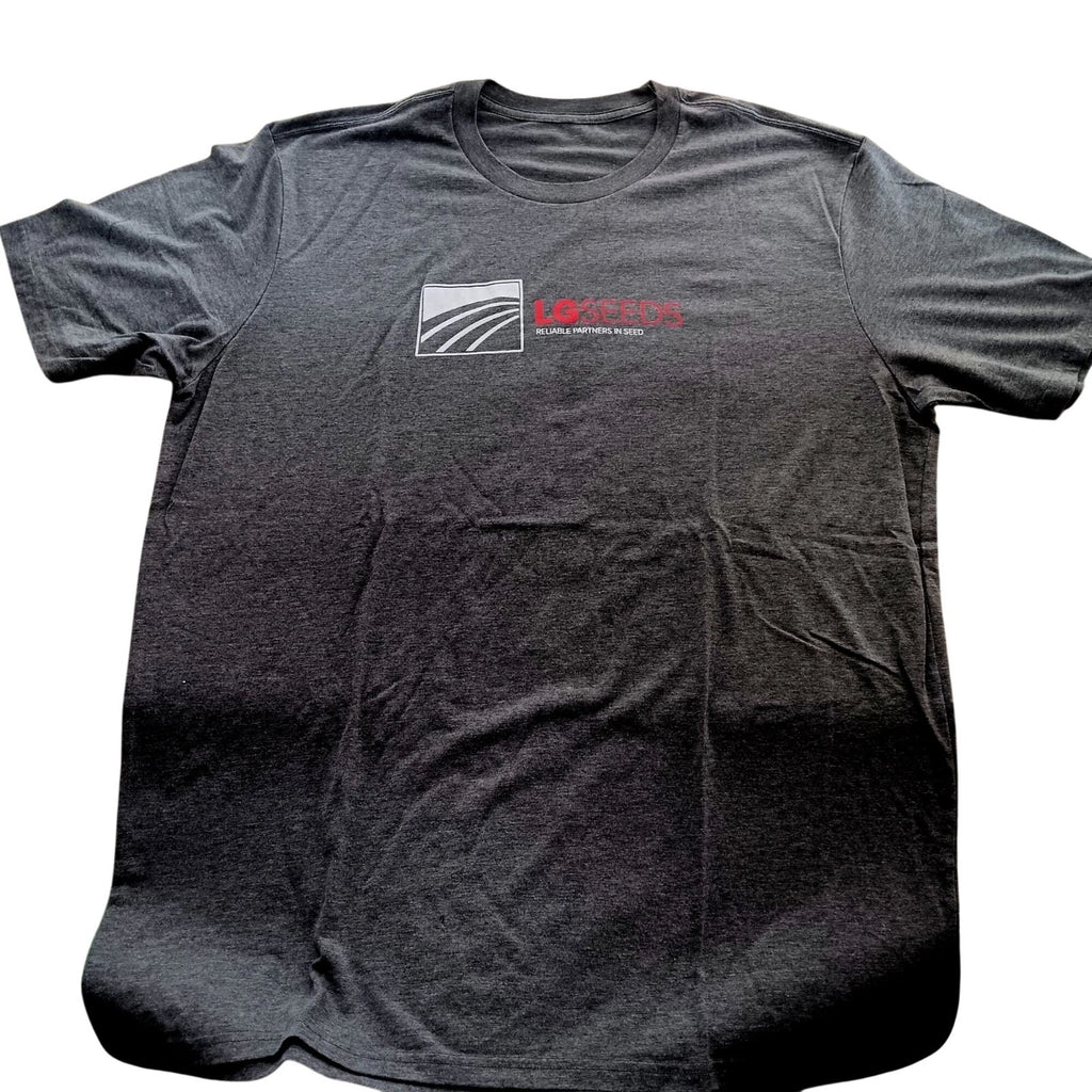 Large T-shirt Farm Swag LG Seeds Gray Short Sleeve Logo Reliable Partners Seed