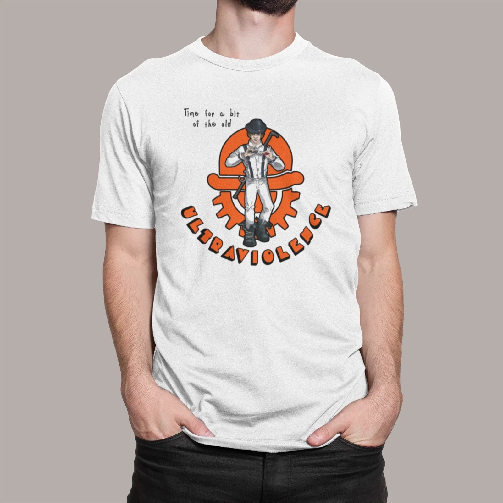 A CLOCKWORK ORANGE T SHIRT ULTRA VIOLENCE RETRO CULT MOVIE ADULTS KIDS