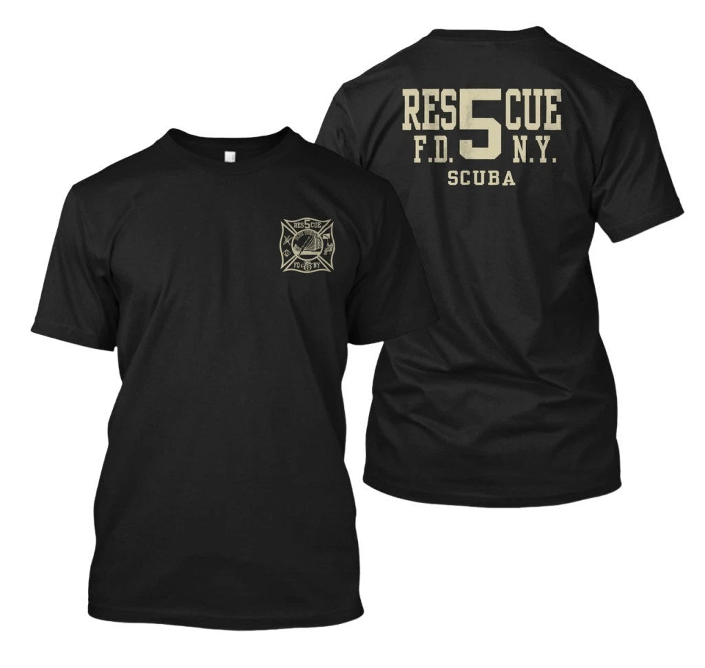 FDNY Firefighter NYC Rescue 5 Scuba Fire Department Unisex T-Shirt