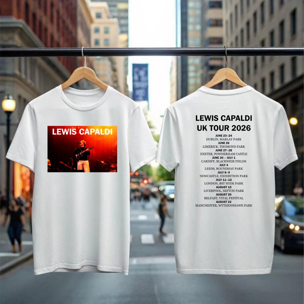 Lewis Capaldi 2026 World Tour T-Shirt Unisex Concert Fan Merch Top Band Gifts