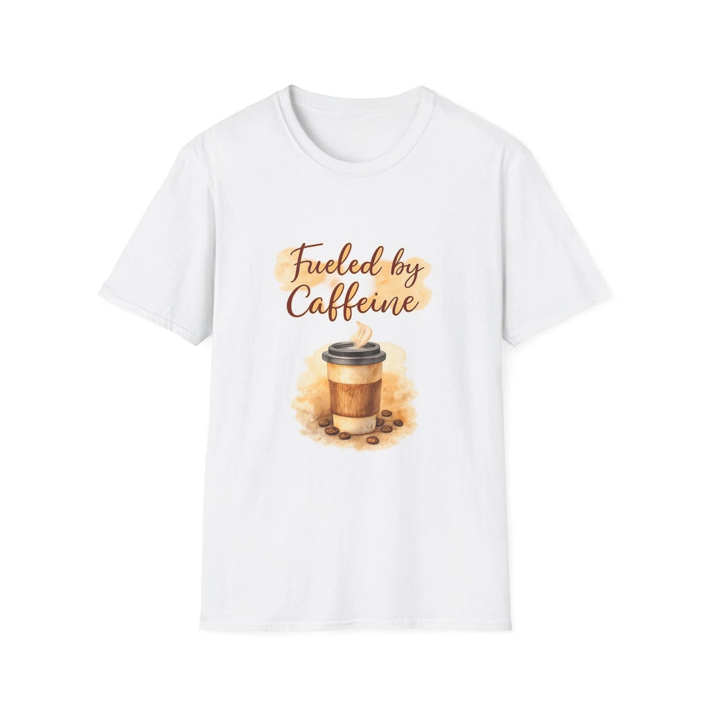 Fueled by Caffeine Coffee T-Shirt | Coffee Lover Tee Funny Gift